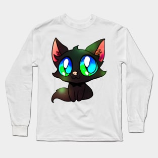 Black cat with blue eyes Long Sleeve T-Shirt